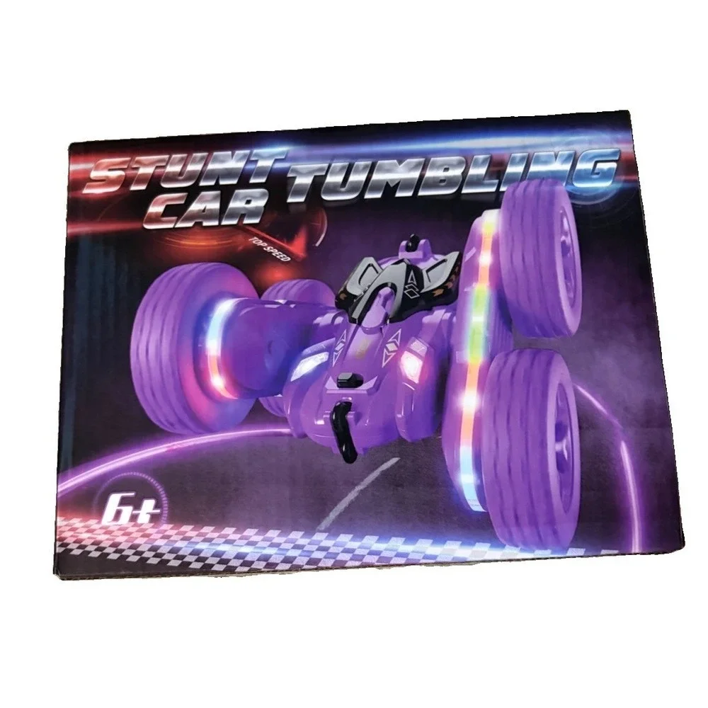 Purple Stunt Tumbling RC Car HG4-05 Remote Control LED Lights Rechargeable